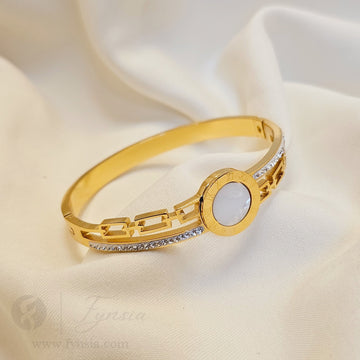 Meher Golden Anti Tarnish Kada – Stainless Steel Bracelet | Fynsia