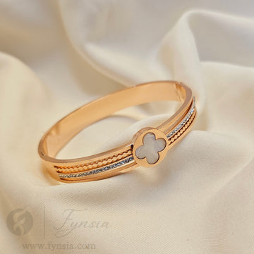 Zarina Rosegold Anti Tarnish Kada – Stainless Steel Bracelet | Fynsia