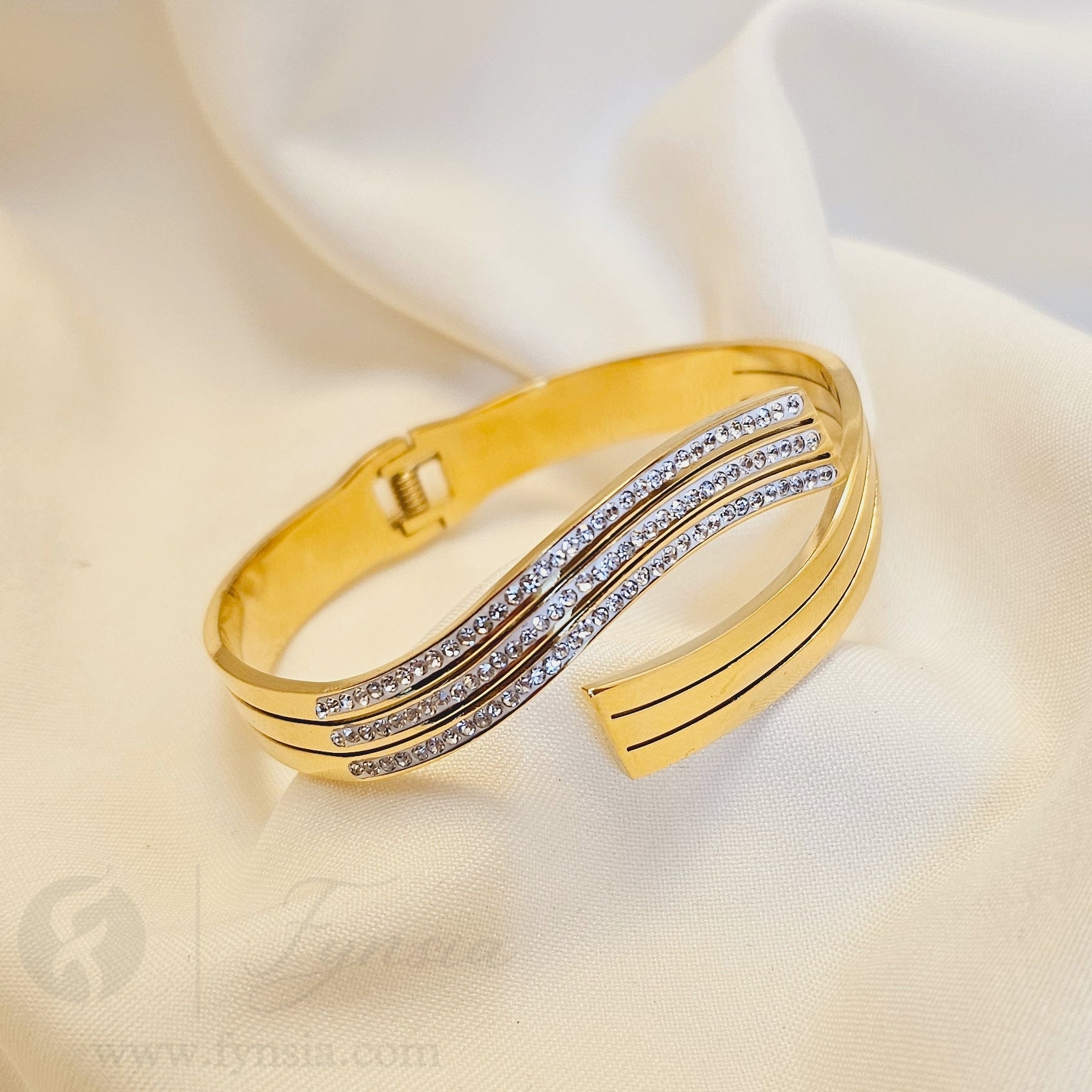 Shifa Golden Anti Tarnish Kada – Stainless Steel Bracelet | Fynsia