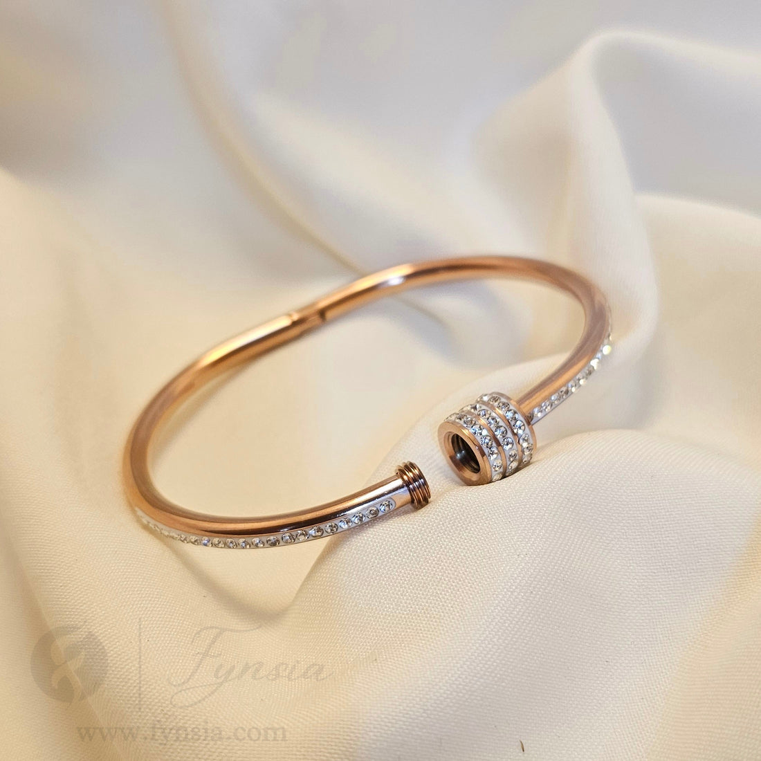 Yara Rosegold Anti Tarnish Kada – Stainless Steel Bracelet | Fynsia