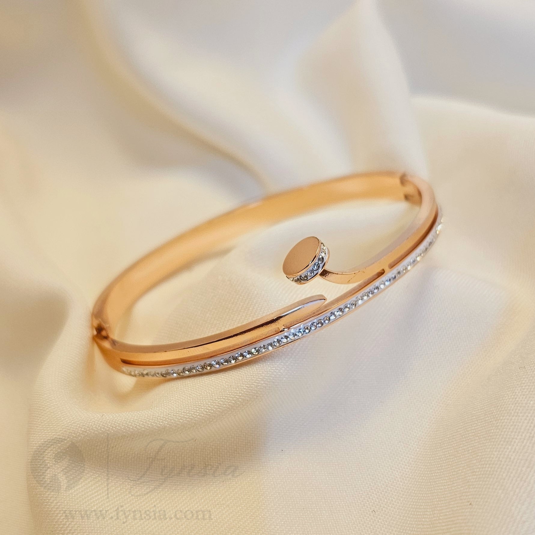 Reva Rosegold Anti Tarnish Kada – Stainless Steel Bracelet | Fynsia