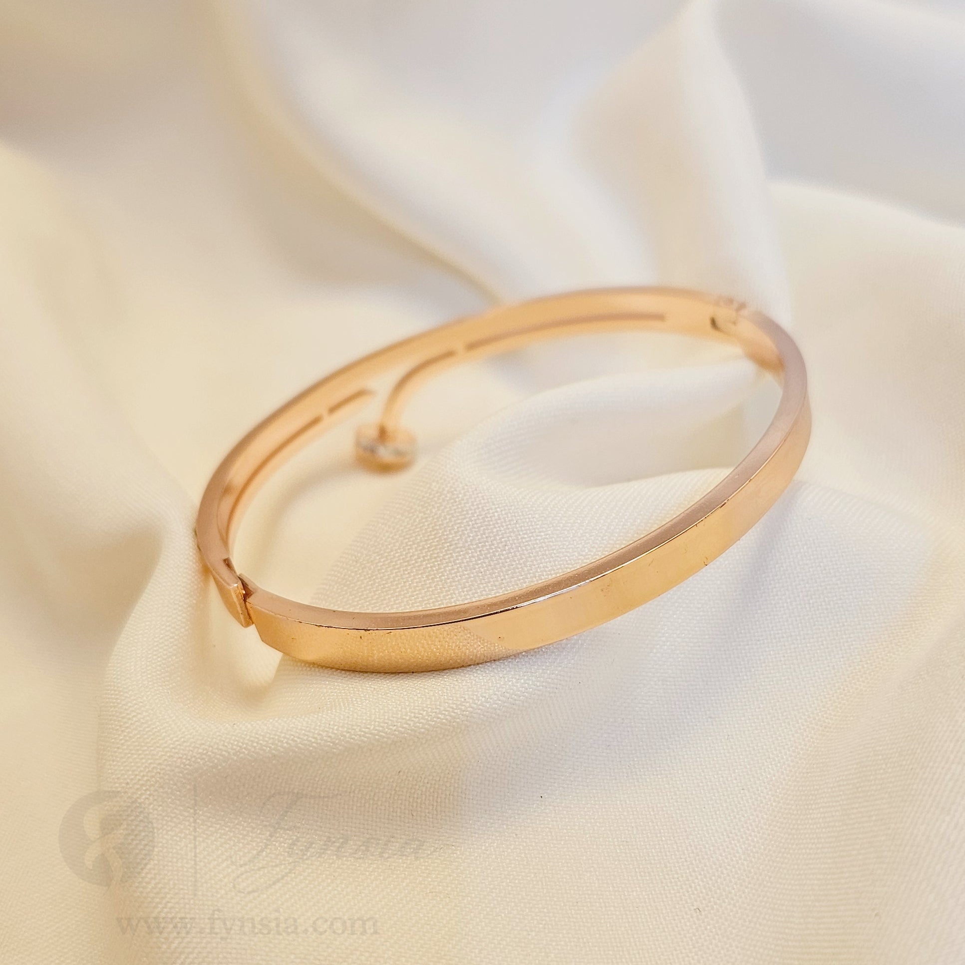 Reva Rosegold Anti Tarnish Kada – Stainless Steel Bracelet | Fynsia