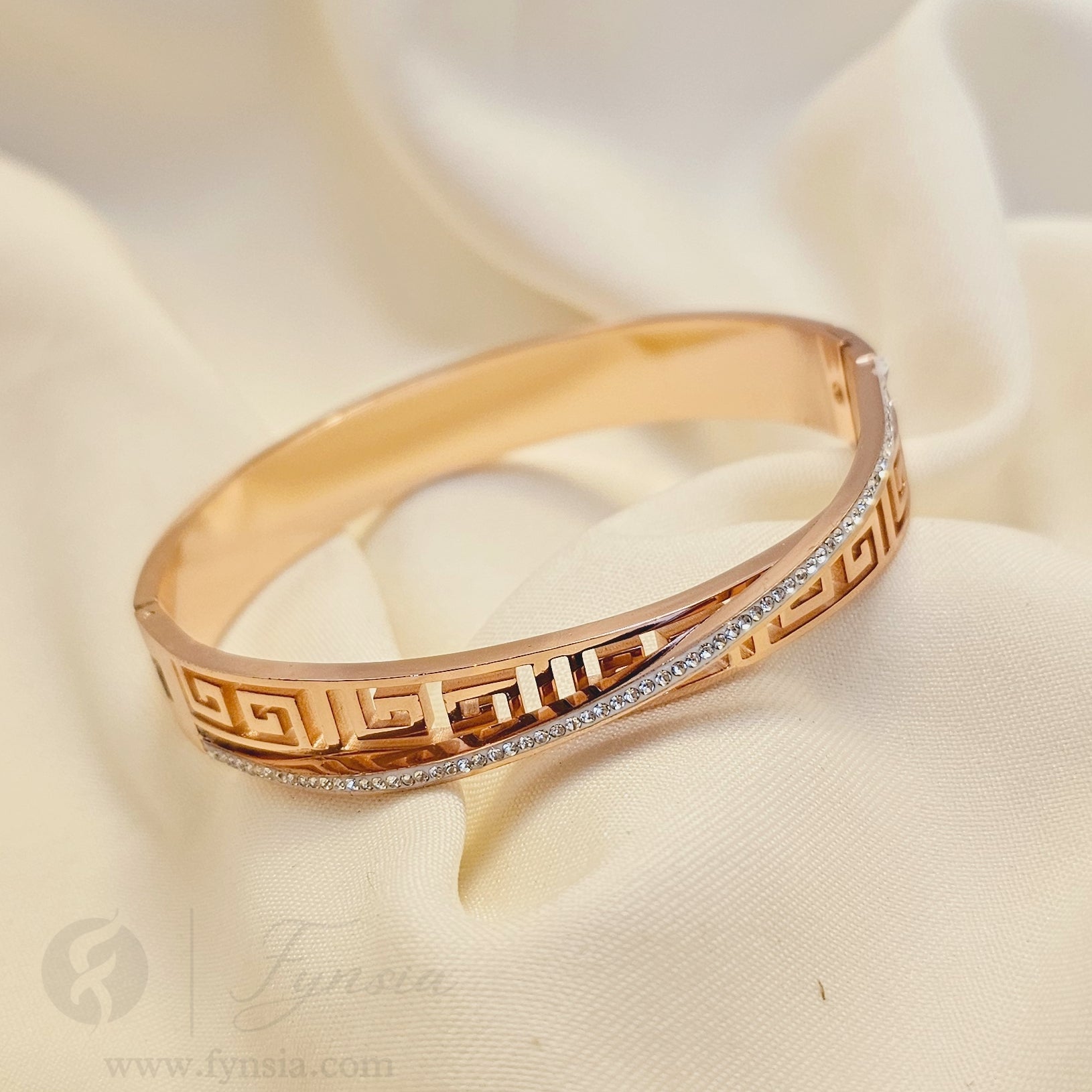 Geet Rosegold Anti Tarnish Kada – Stainless Steel Bracelet | Fynsia