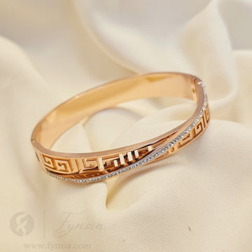 Geet Rosegold Anti Tarnish Kada – Stainless Steel Bracelet | Fynsia