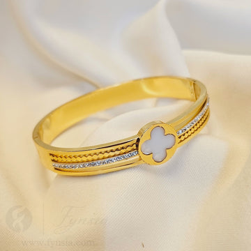 Juliet Golden Anti Tarnish Kada – Stainless Steel Bracelet | Fynsia