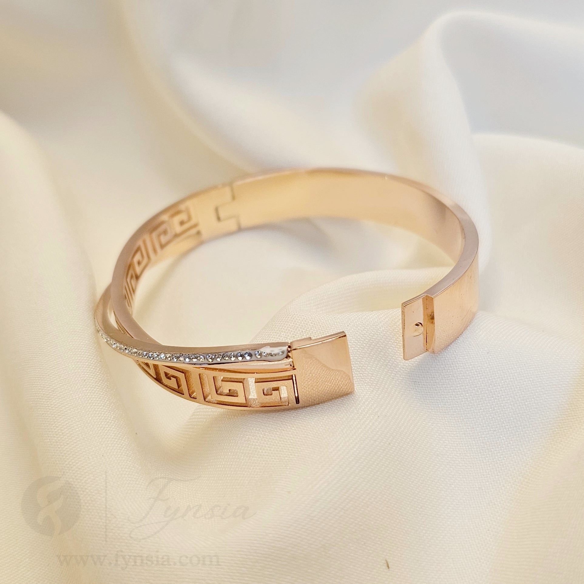 Geet Rosegold Anti Tarnish Kada – Stainless Steel Bracelet | Fynsia