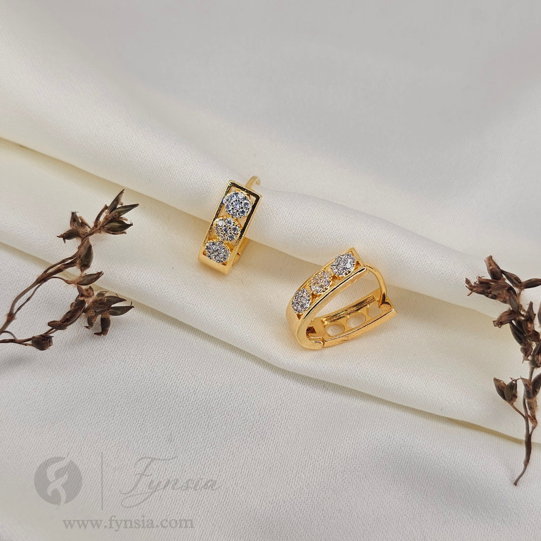 Ria  Premium Zirconia Earring Studs | Anti-Tarnish - Daily Wear |  Fynsia