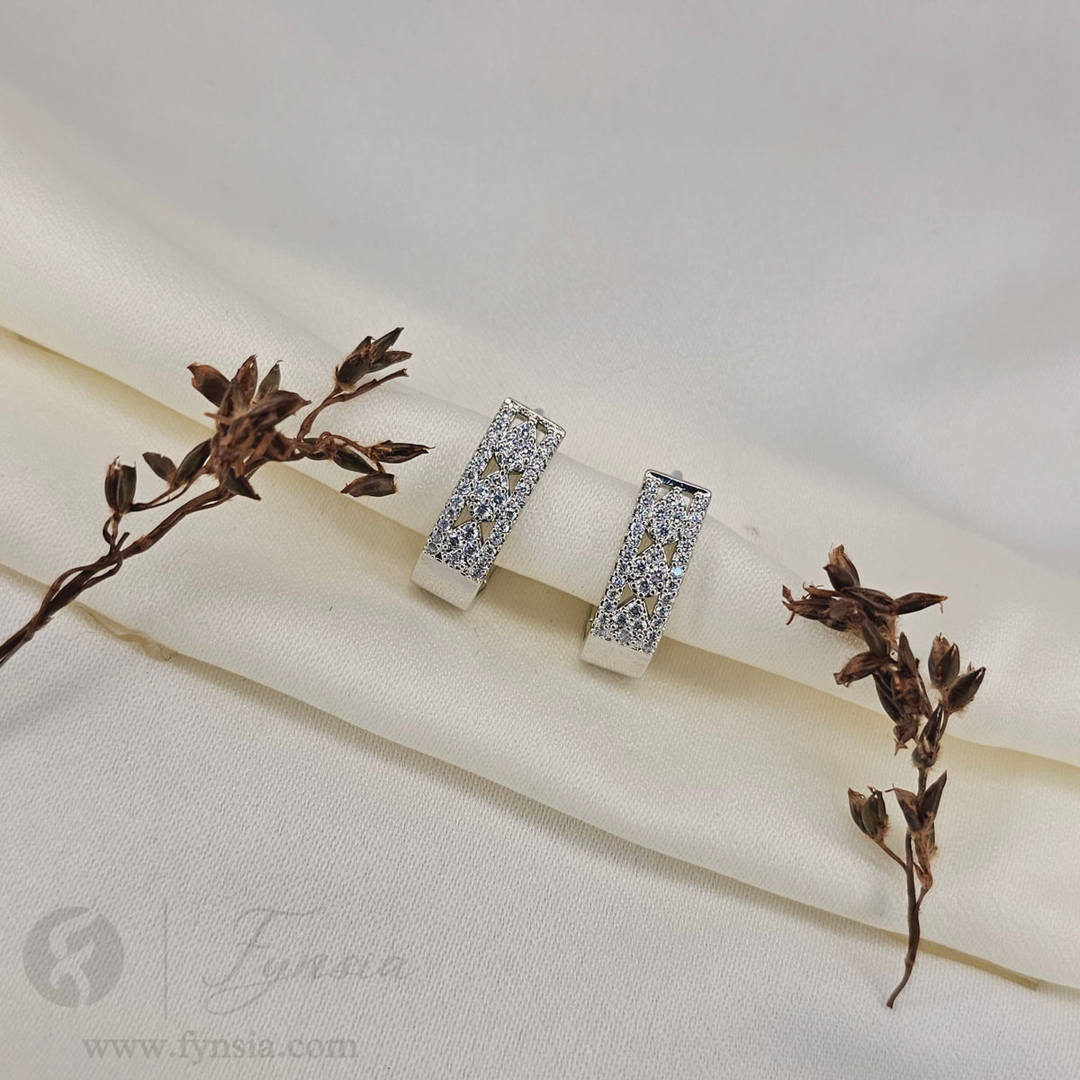 Ivy Premium Zirconia Earring Studs | Anti-Tarnish - Daily Wear |  Fynsia