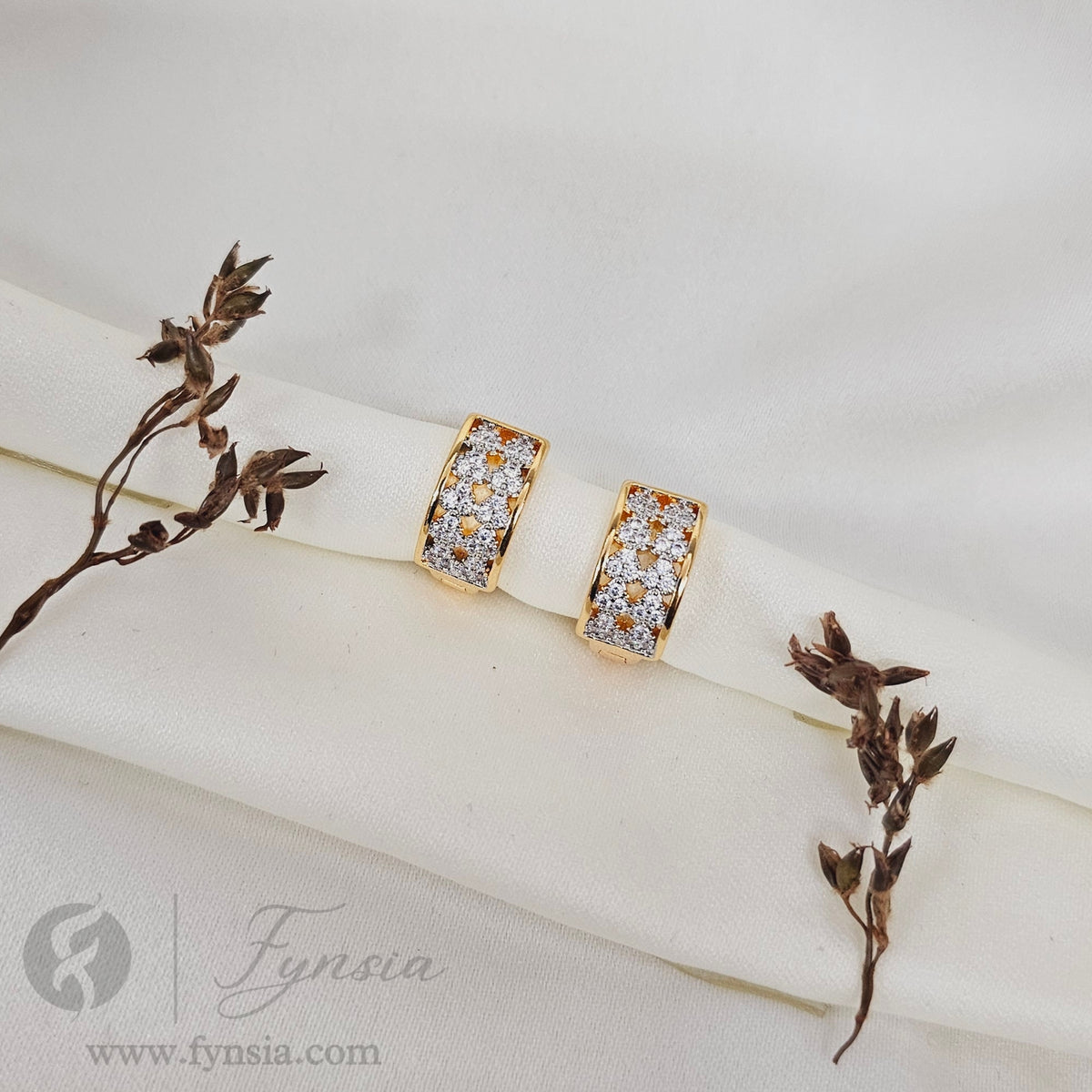 Sora Premium Zirconia Earring Studs | Anti-Tarnish - Daily Wear |  Fynsia