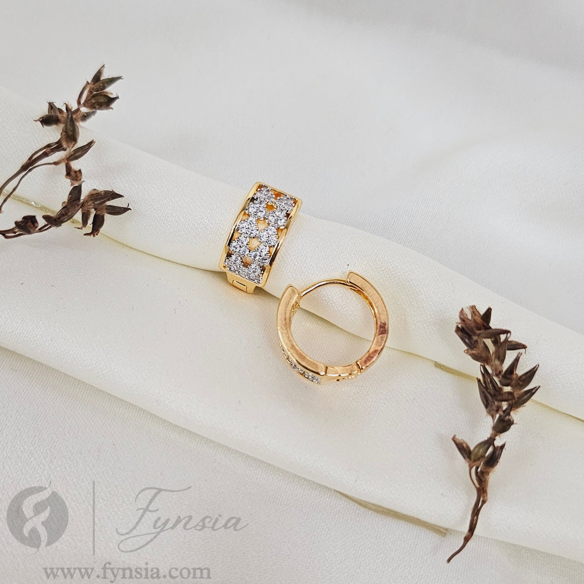 Sora Premium Zirconia Earring Studs | Anti-Tarnish - Daily Wear |  Fynsia