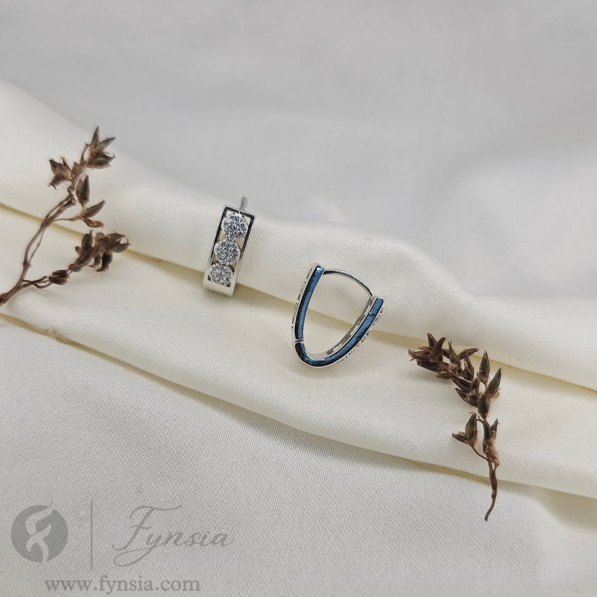 Ivy Premium Zirconia Earring Studs | Anti-Tarnish - Daily Wear |  Fynsia