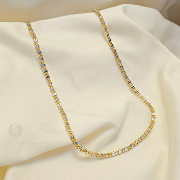 Rashmika 2 Tone Long Chain – 24 Inch Stainless Steel | Fynsia