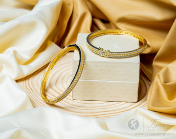 18k Gold Tone Starlet American Diamond Bangles For Girls And Women