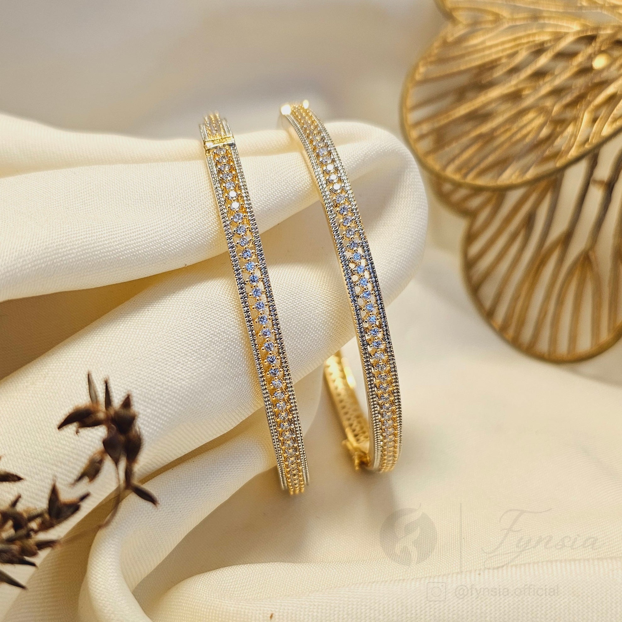 18k Gold Tone Starlet American Diamond Bangles For Girls And Women