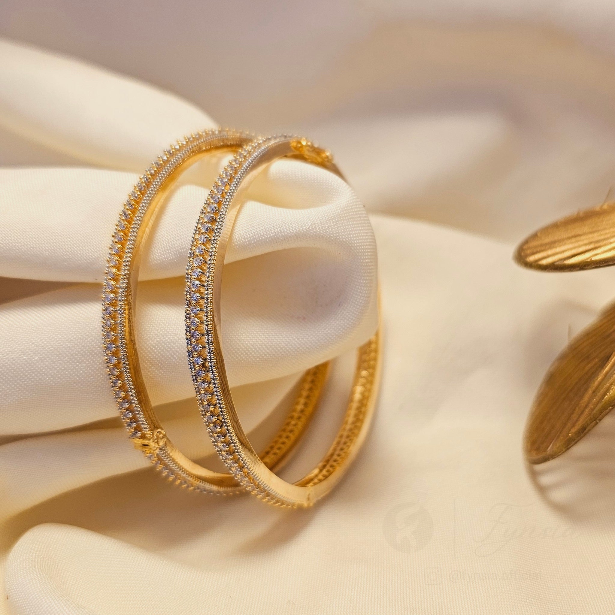 18k Gold Tone Starlet American Diamond Bangles For Girls And Women