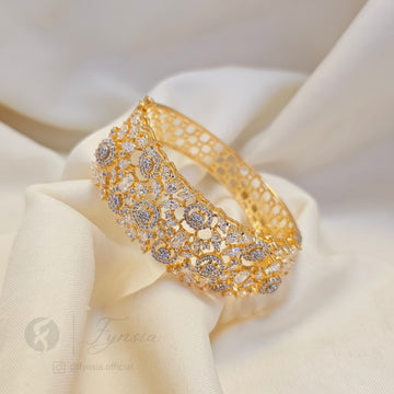 Vogue Diamond Kada – Gold Finish Bracelet | Fynsia
