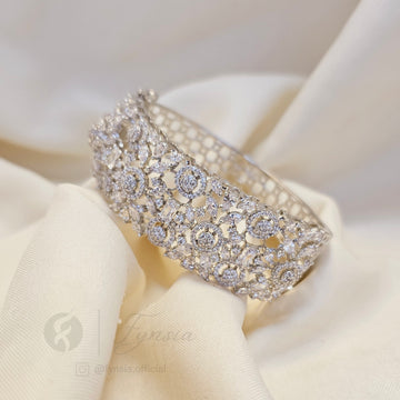 Vogue Diamond Kada – Silver Finish Bracelet | Fynsia