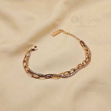 Malvika 18k Rosegold Tone Stainless Steel Adjustable Bracelet - Anti Tarnish | Fynsia
