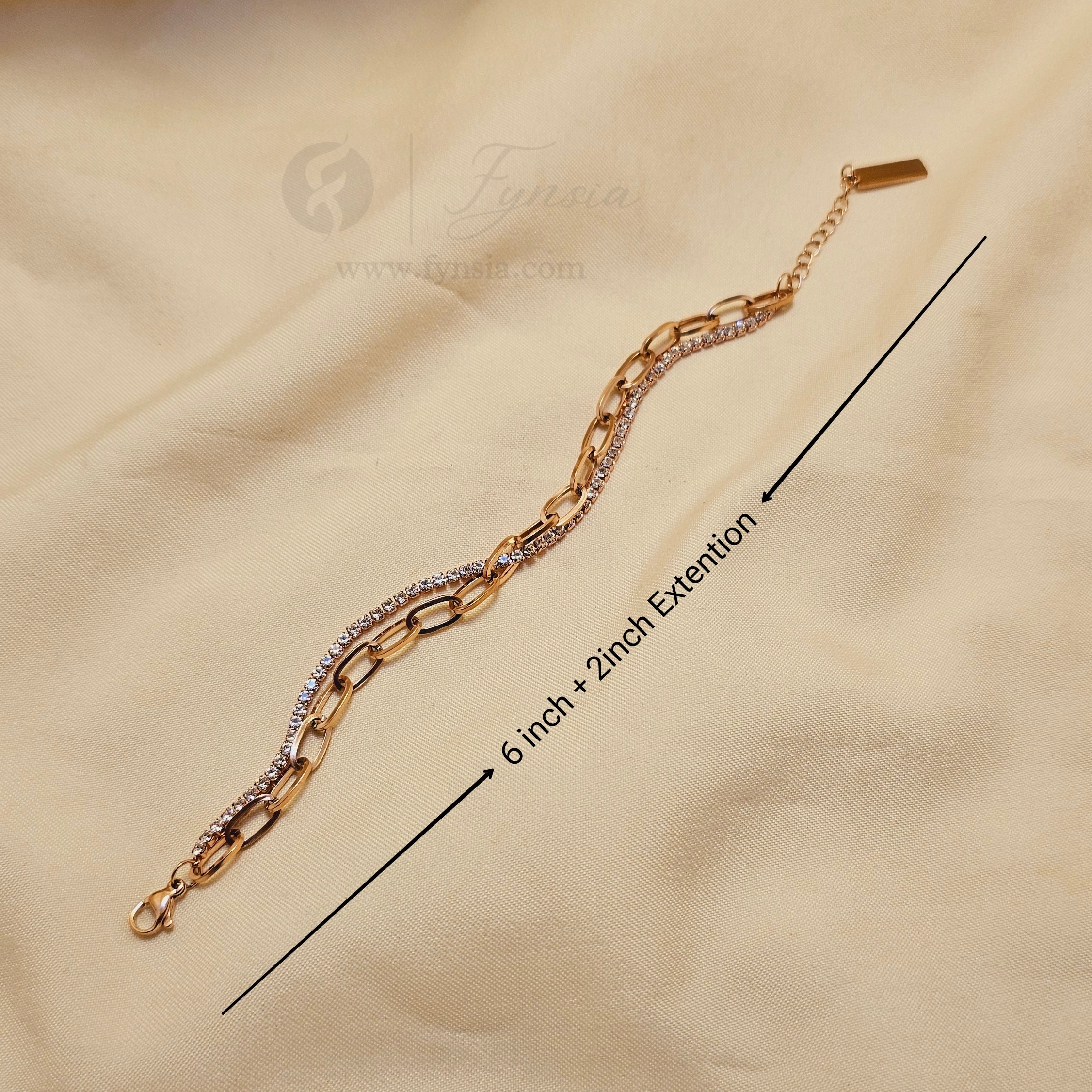 Malvika 18k Rosegold Tone Stainless Steel Adjustable Bracelet - Anti Tarnish | Fynsia