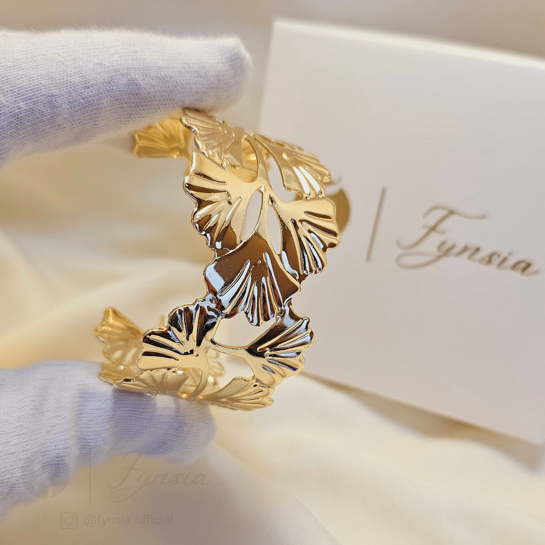 Zoya Golden Kada Ring – Anti-Tarnish Adjustable Bracelet Ring | Fynsia