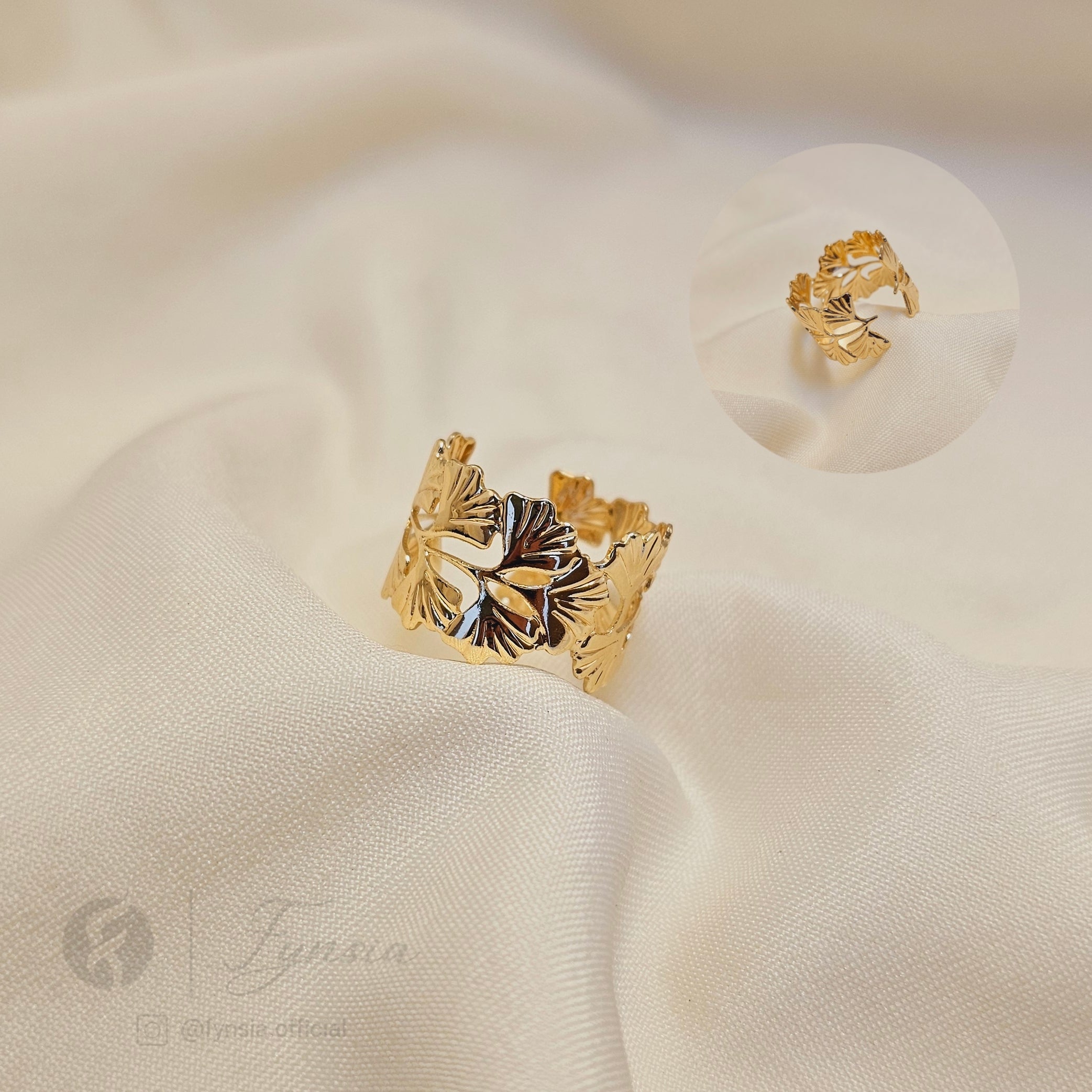Zoya Golden Kada Ring – Anti-Tarnish Adjustable Bracelet Ring | Fynsia