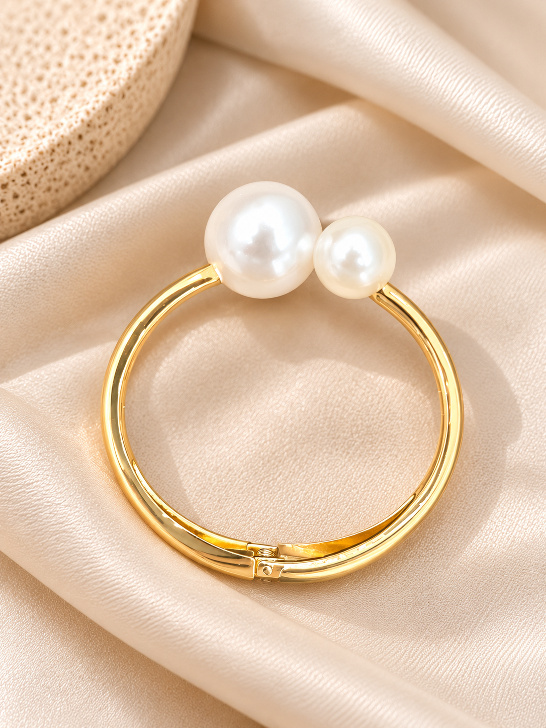 Munira Golden White Pearl Anti Tarnish Kada | Fynsia