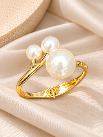 Muniba Golden White Pearl Anti Tarnish Kada | Fynsia