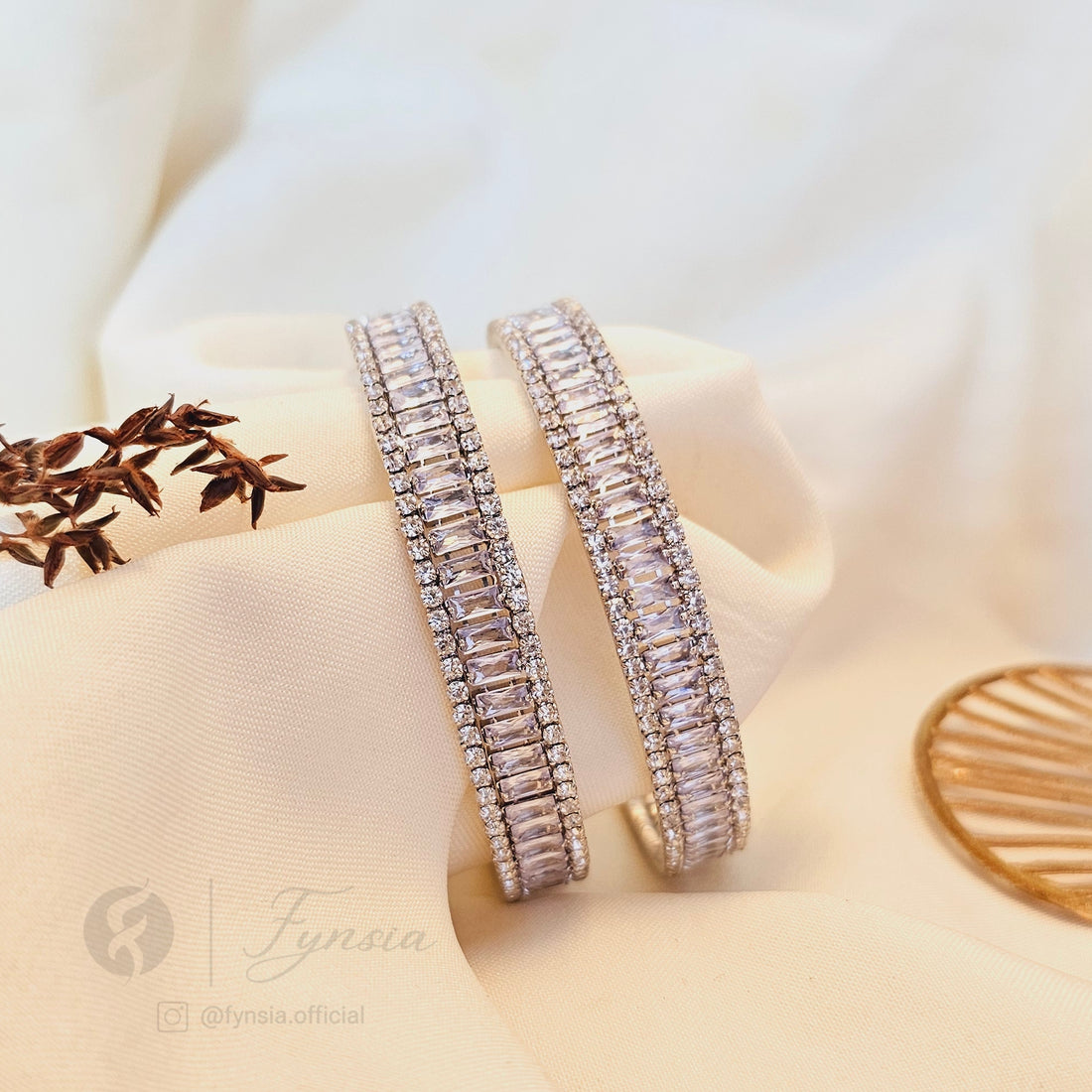 Silver Bella 2pc Bangles Set For Girls and Women