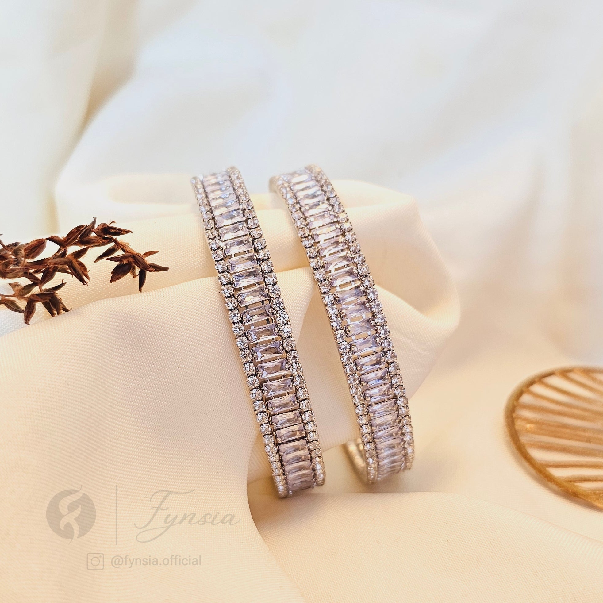 Silver Bella 2pc Bangles Set For Girls and Women