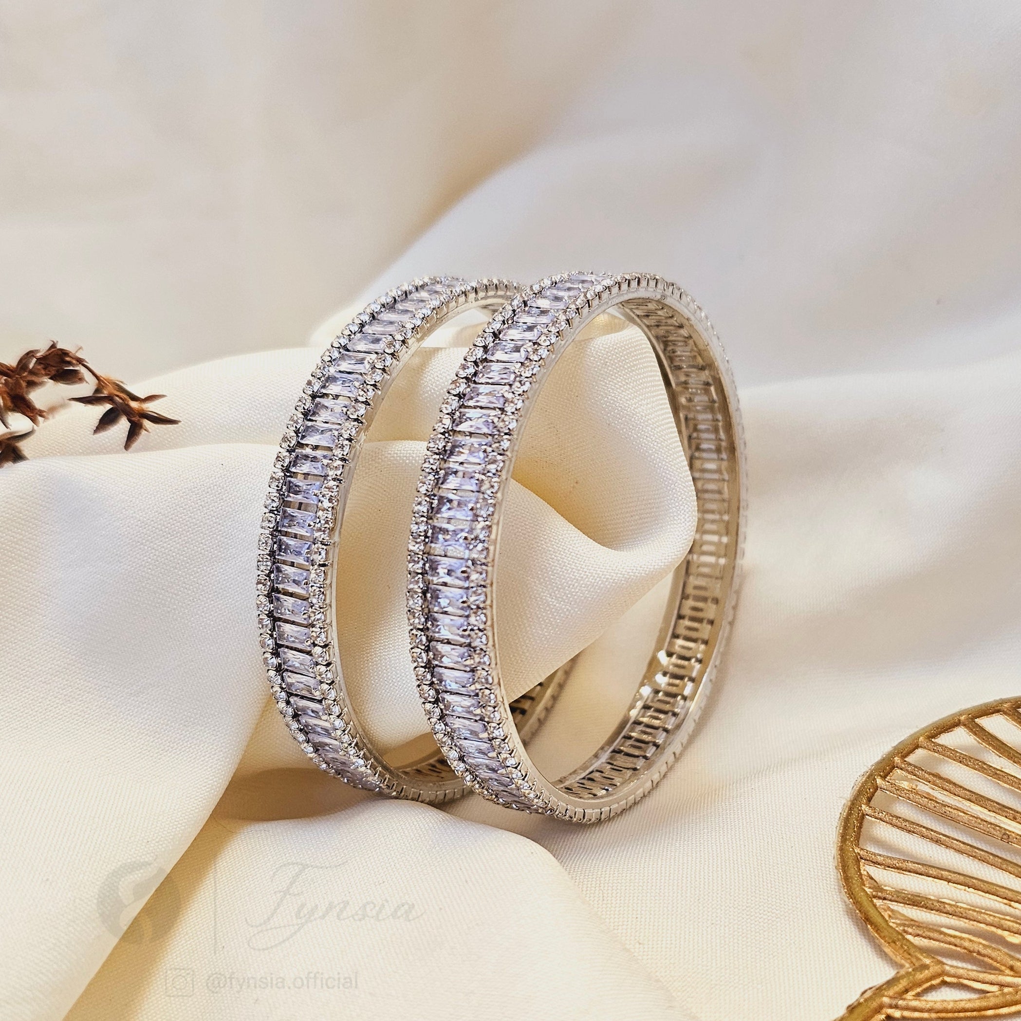 Silver Bella 2pc Bangles Set For Girls and Women