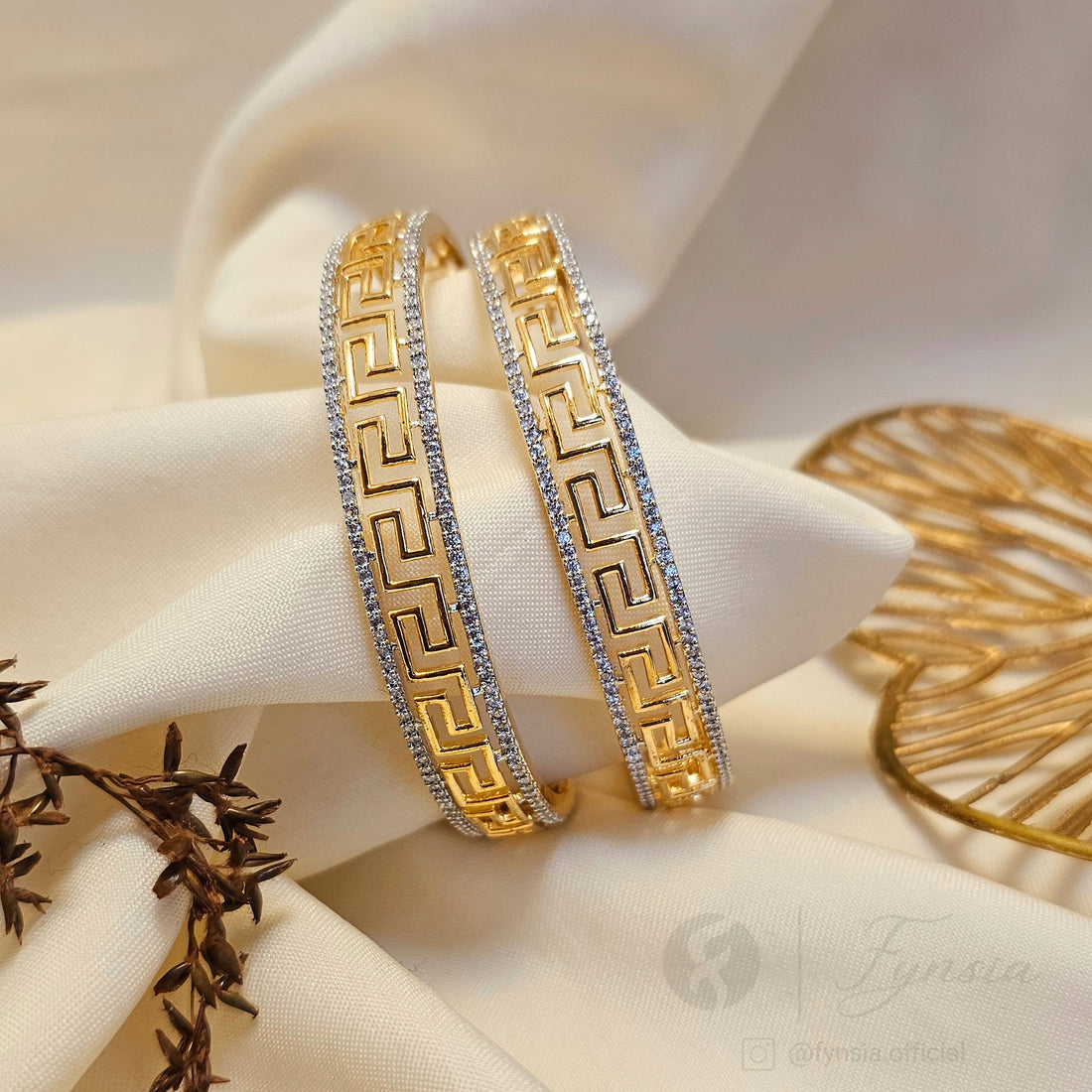 Golden Meera 2pc Bangles Set For Girls and Women