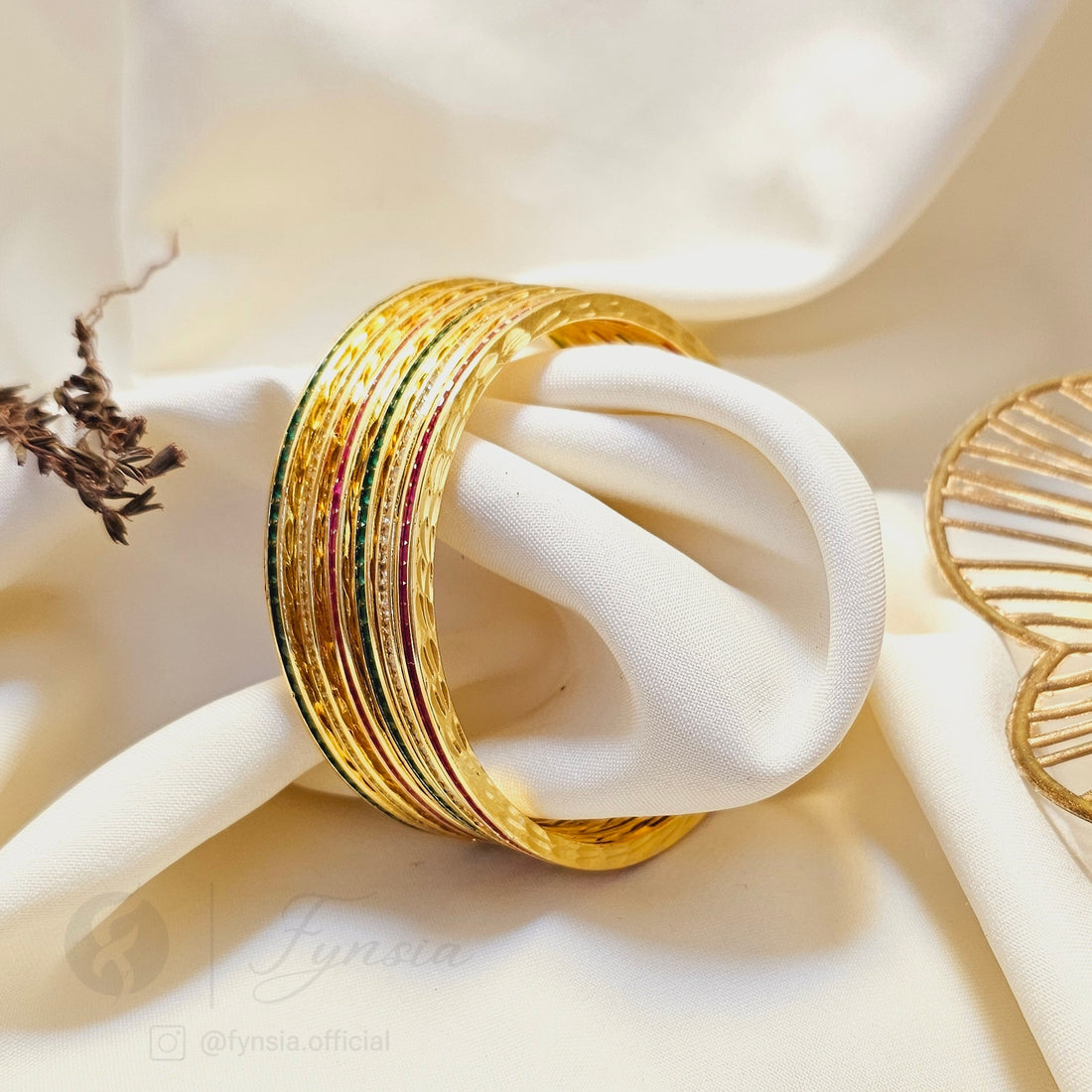 Golden Tiranga 6pc Bangles Set For Girls and Women