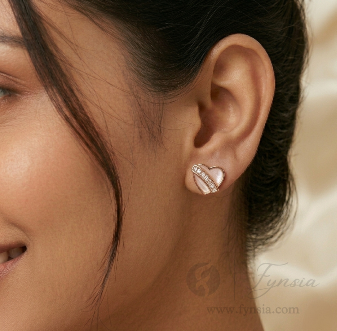 Lily Premium Zirconia Earring Studs | Anti-Tarnish - Daily Wear |  Fynsia