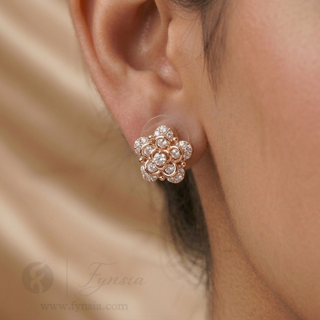 Jennifer Premium Zirconia Earring Studs | Anti-Tarnish - Daily Wear |  Fynsia