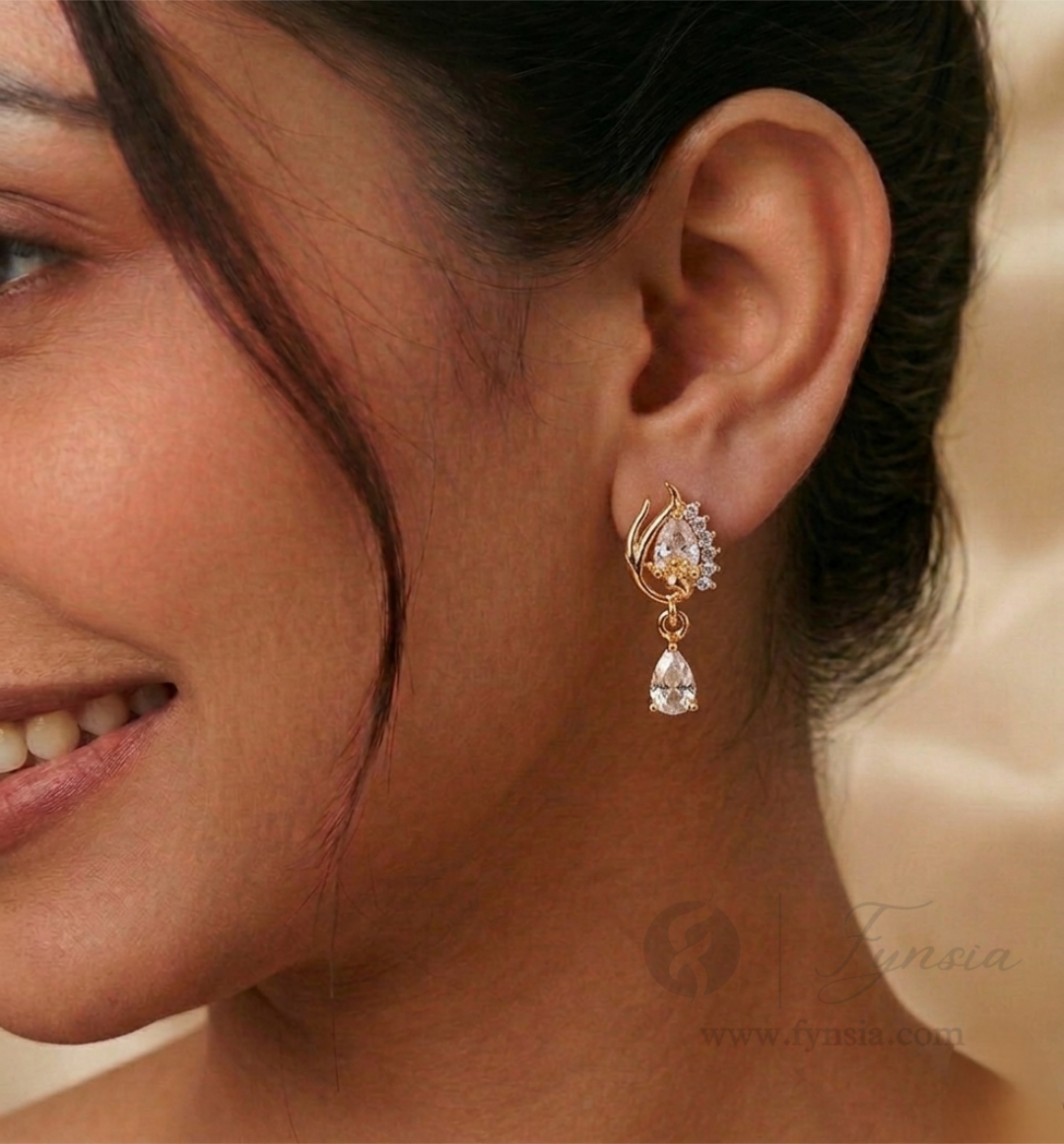 Bezo Premium Zirconia Earring Studs | Anti-Tarnish - Daily Wear |  Fynsia