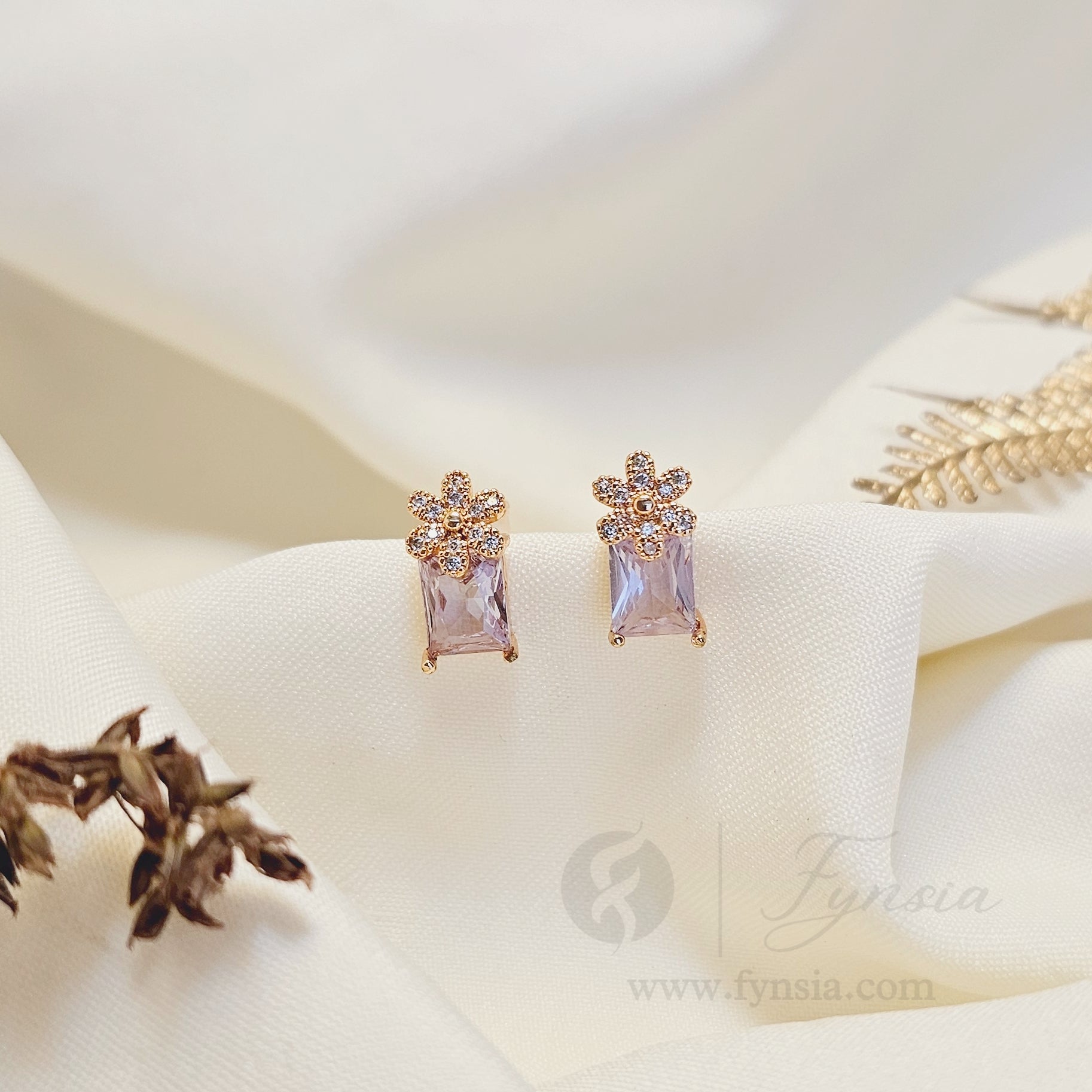 Zyelle Premium Zirconia Earring Studs | Anti-Tarnish - Daily Wear |  Fynsia
