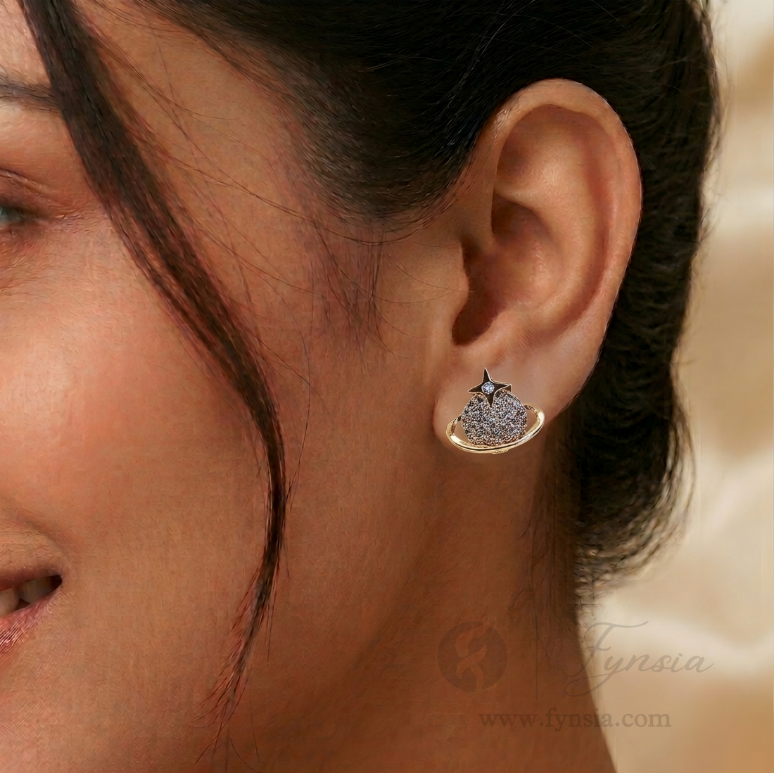Zarna Premium Zirconia Earring Studs | Anti-Tarnish - Daily Wear |  Fynsia