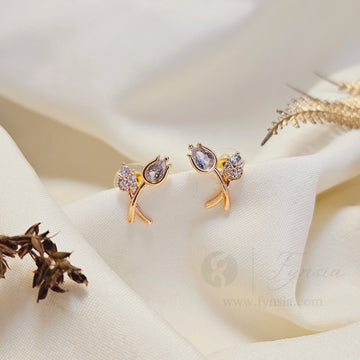 Kelly Premium Zirconia Earring Studs | Anti-Tarnish - Daily Wear |  Fynsia