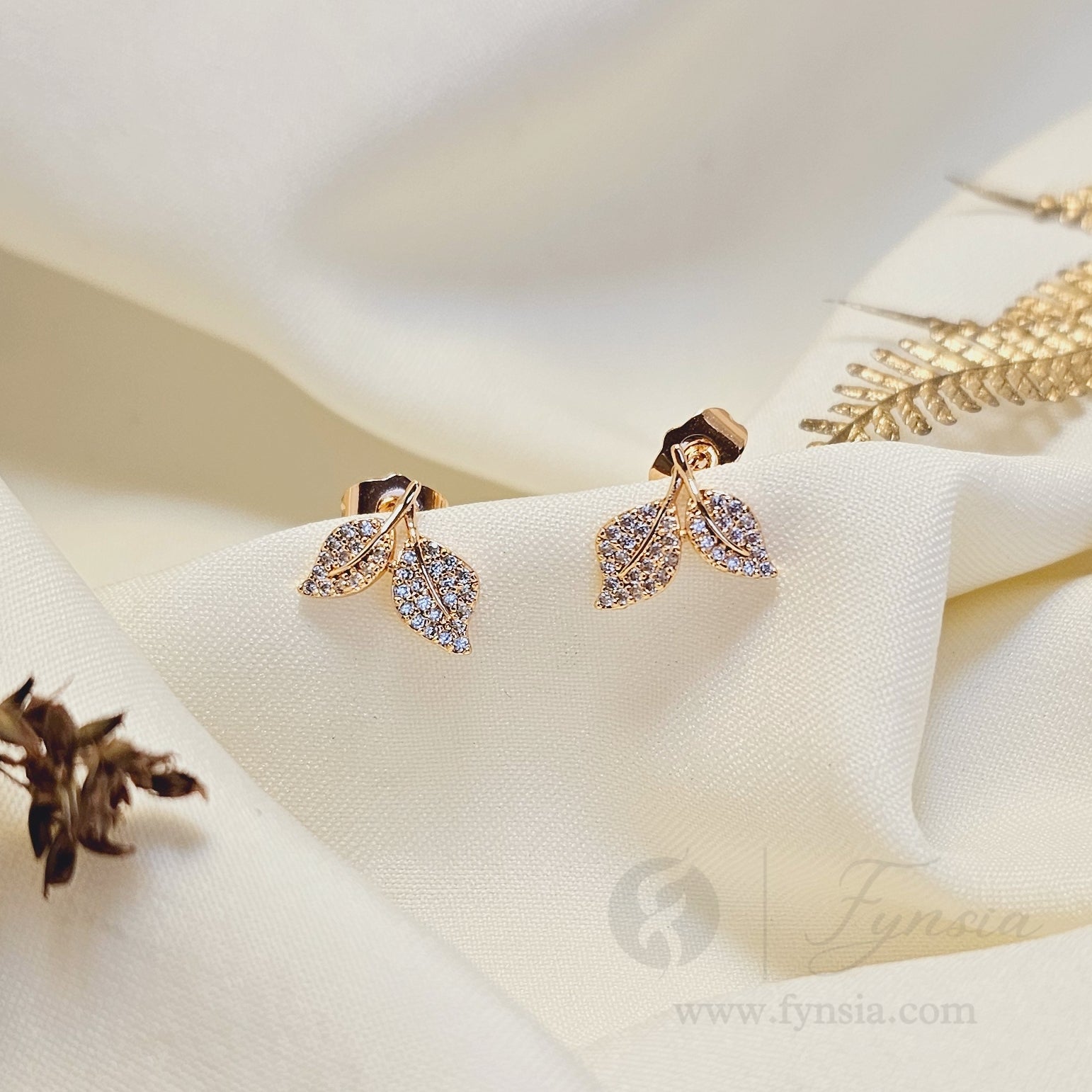 Farha Premium Zirconia Earring Studs | Anti-Tarnish - Daily Wear |  Fynsia