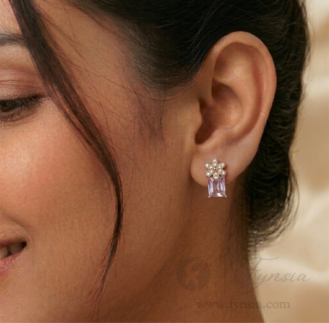 Zyelle Premium Zirconia Earring Studs | Anti-Tarnish - Daily Wear |  Fynsia