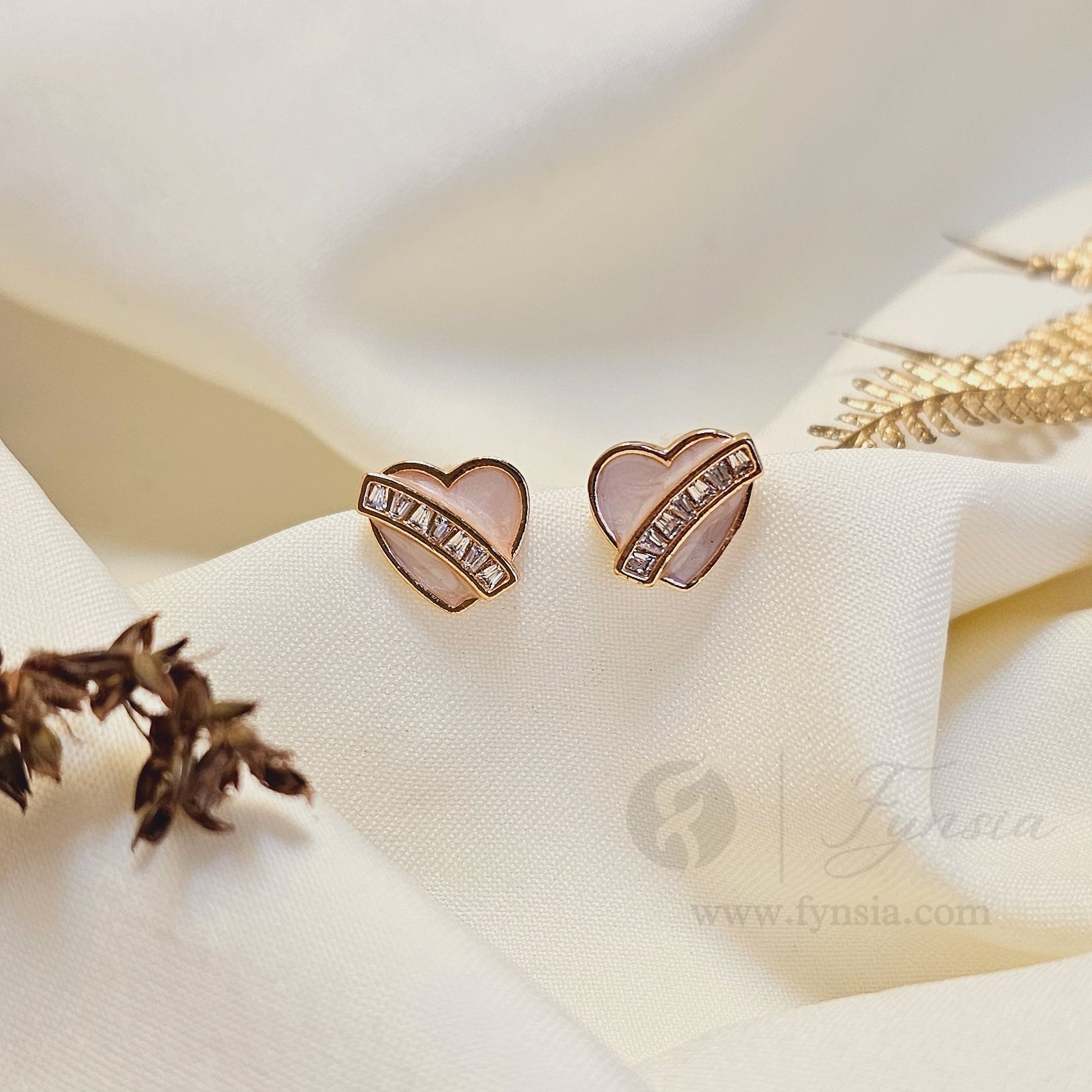 Lily Premium Zirconia Earring Studs | Anti-Tarnish - Daily Wear |  Fynsia