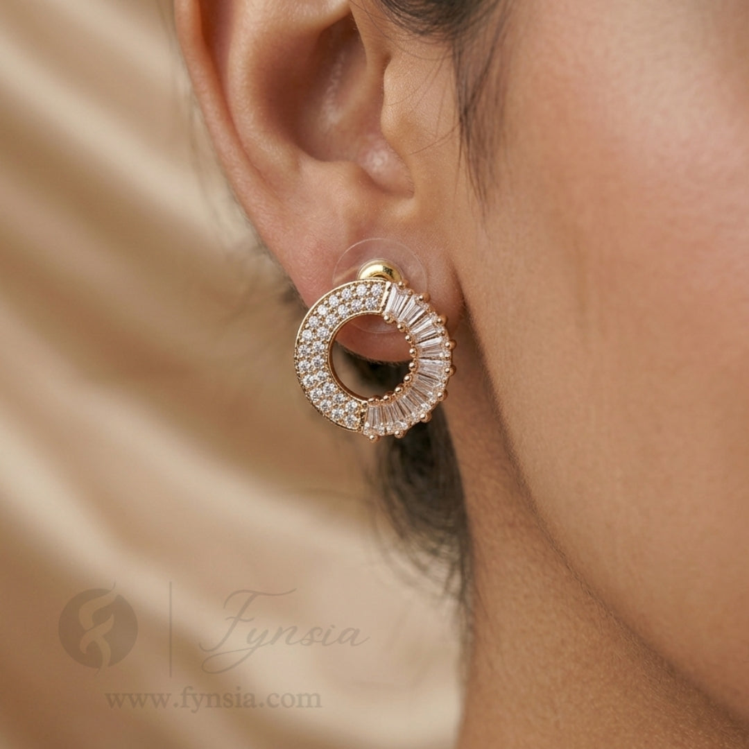 Kylie Premium Zirconia Earring Studs | Anti-Tarnish - Daily Wear |  Fynsia