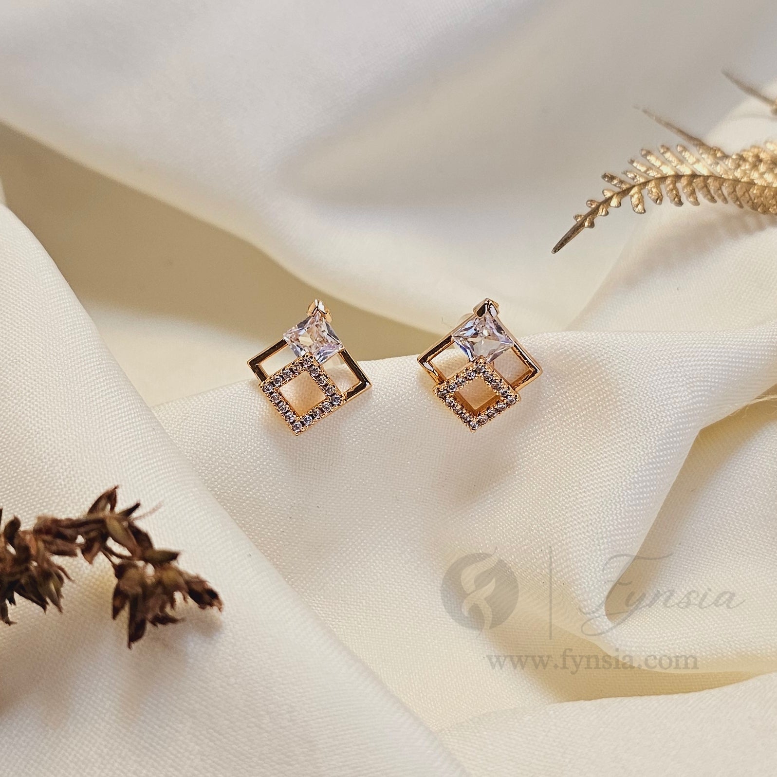 Eliraé Premium Zirconia Earring Studs | Anti-Tarnish - Daily Wear |  Fynsia