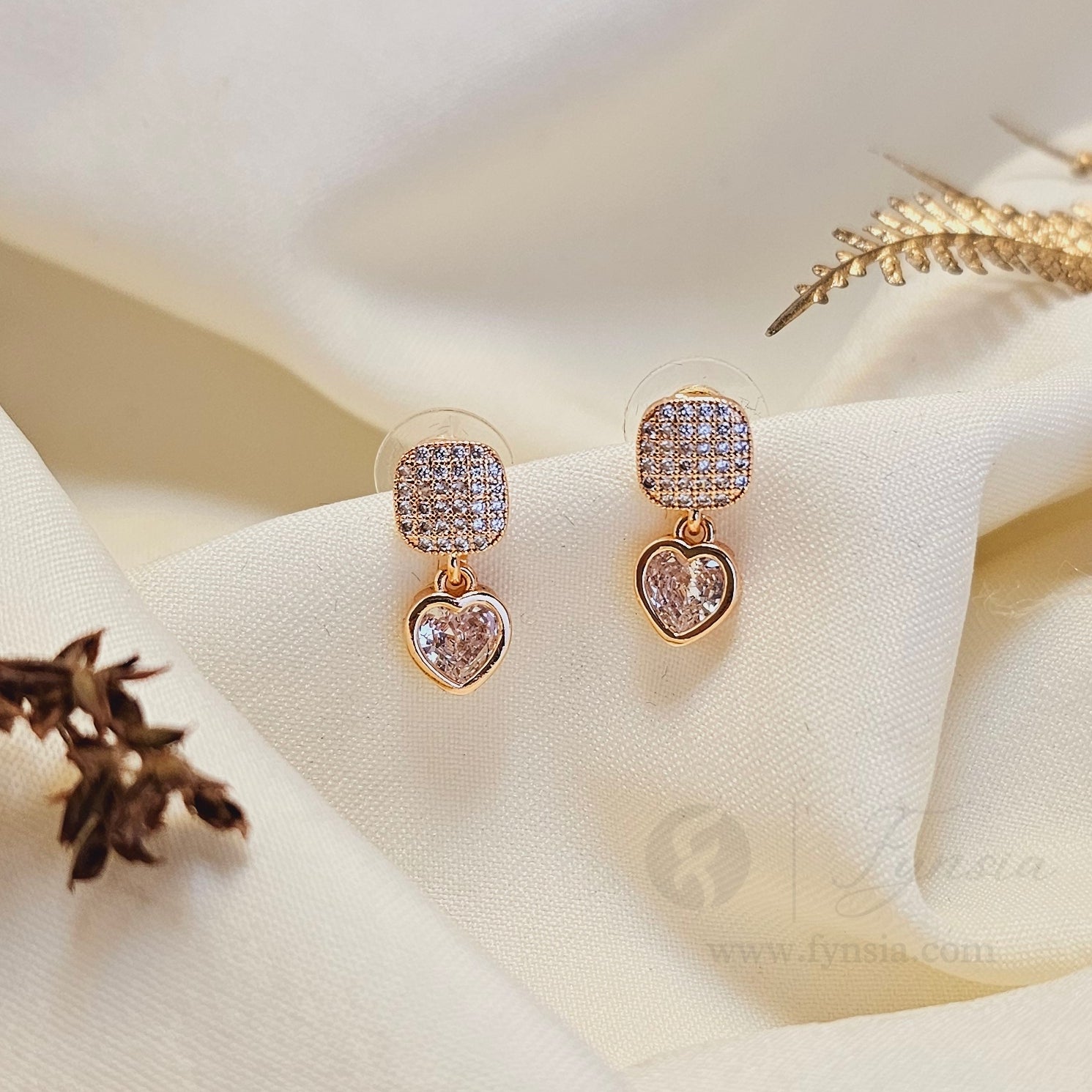 Arohi Premium Zirconia Earring Studs | Anti-Tarnish - Daily Wear |  Fynsia