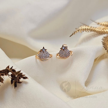 Zarna Premium Zirconia Earring Studs | Anti-Tarnish - Daily Wear |  Fynsia