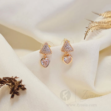 Sadaf Premium Zirconia Earring Studs | Anti-Tarnish - Daily Wear |  Fynsia