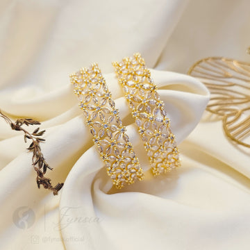Golden Premium Bridal American Diamond Bangles For Girls And Women