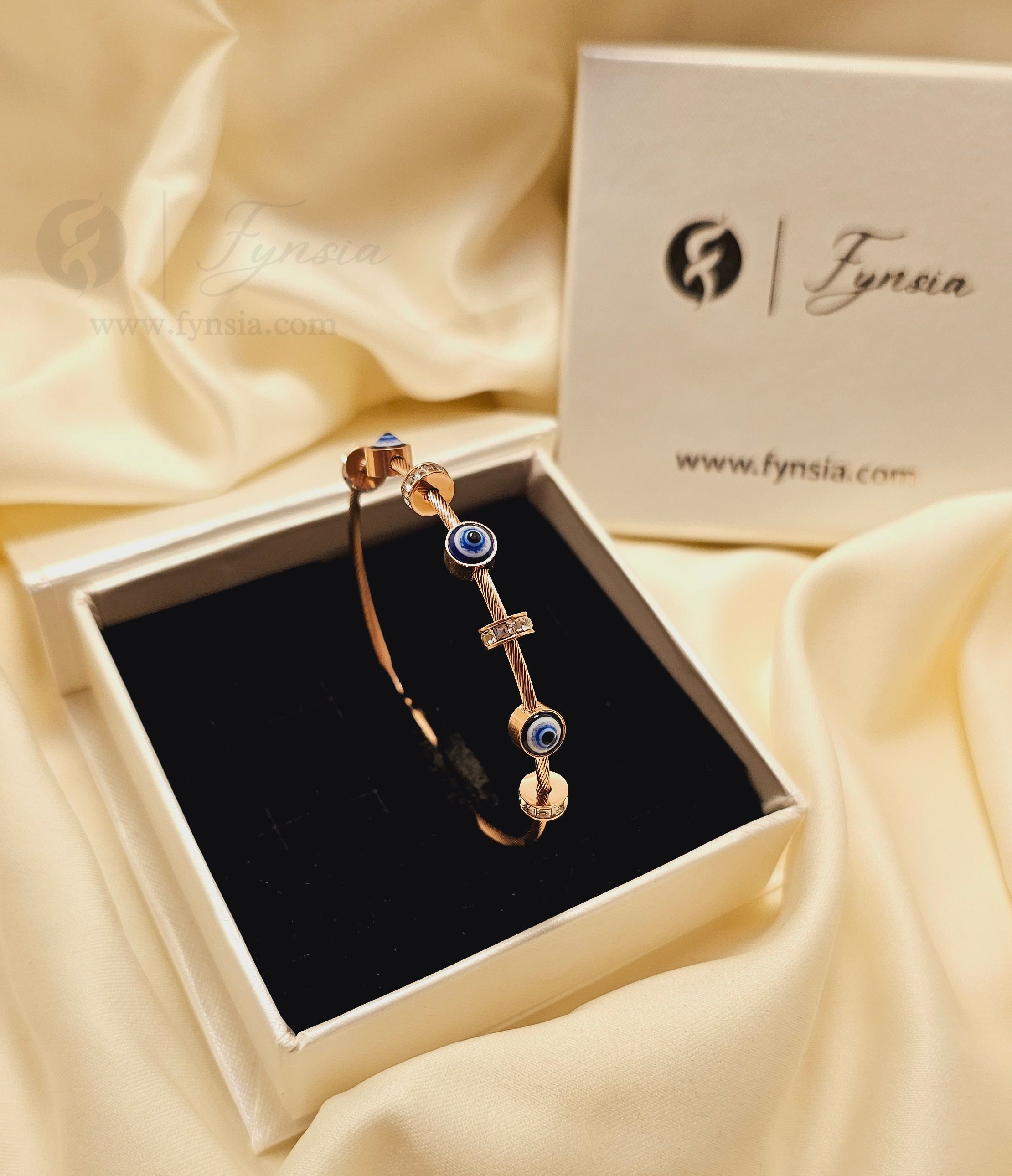 Premium Evil-Eye Rosegold Kada For Girls And Women